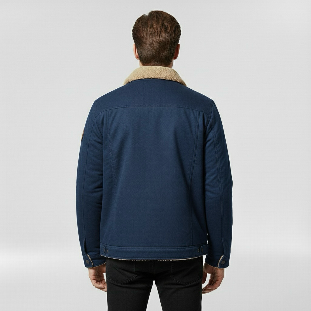 Kurtka bomberka męska z kołnierzem w kontrastowym kolorze do codziennego użytku casualowego