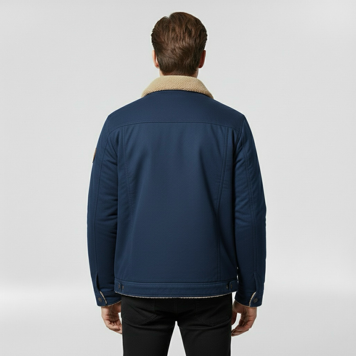 Kurtka bomberka męska z kołnierzem w kontrastowym kolorze do codziennego użytku casualowego