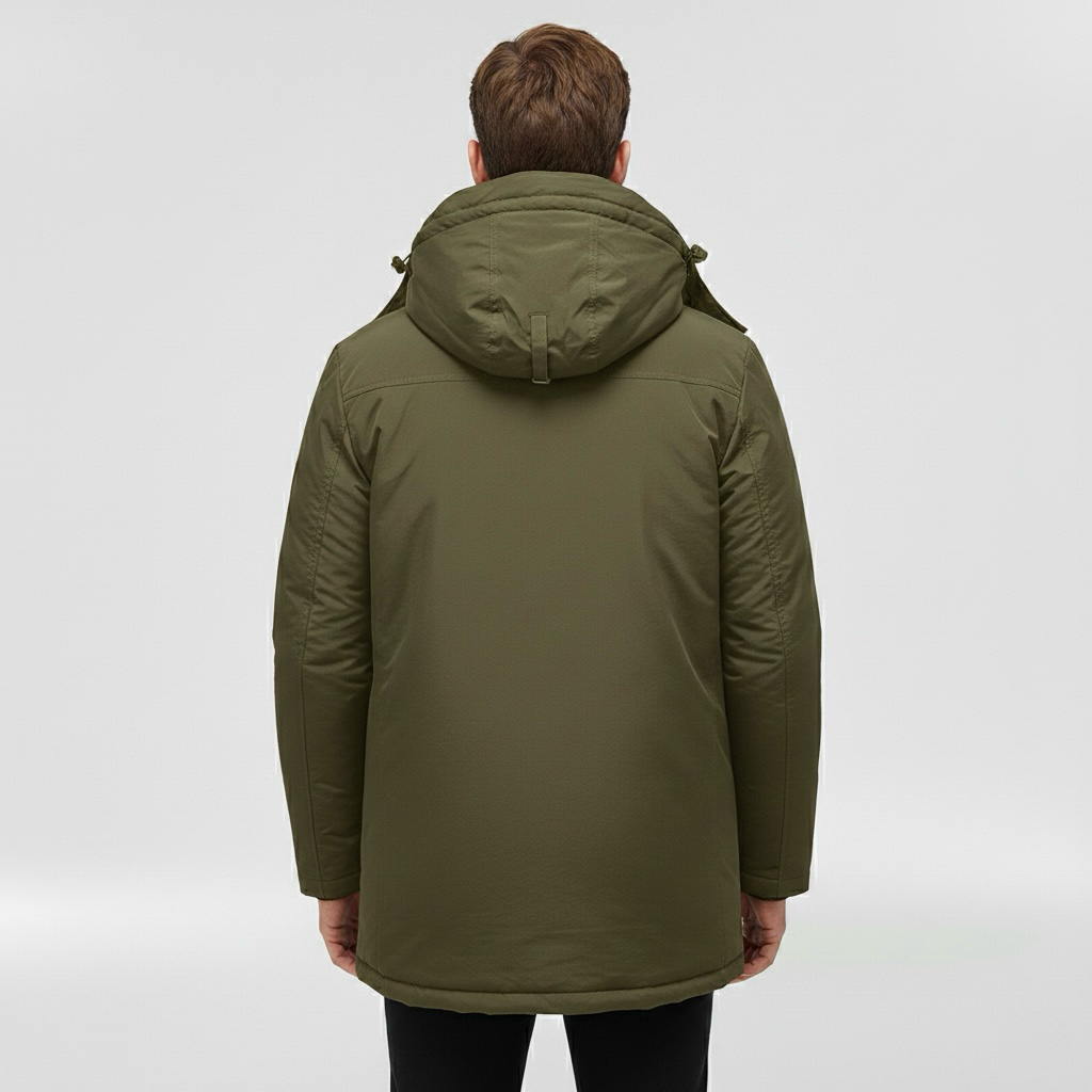 Pánská prošívaná bunda s kapucí, každodenní zimní kabát