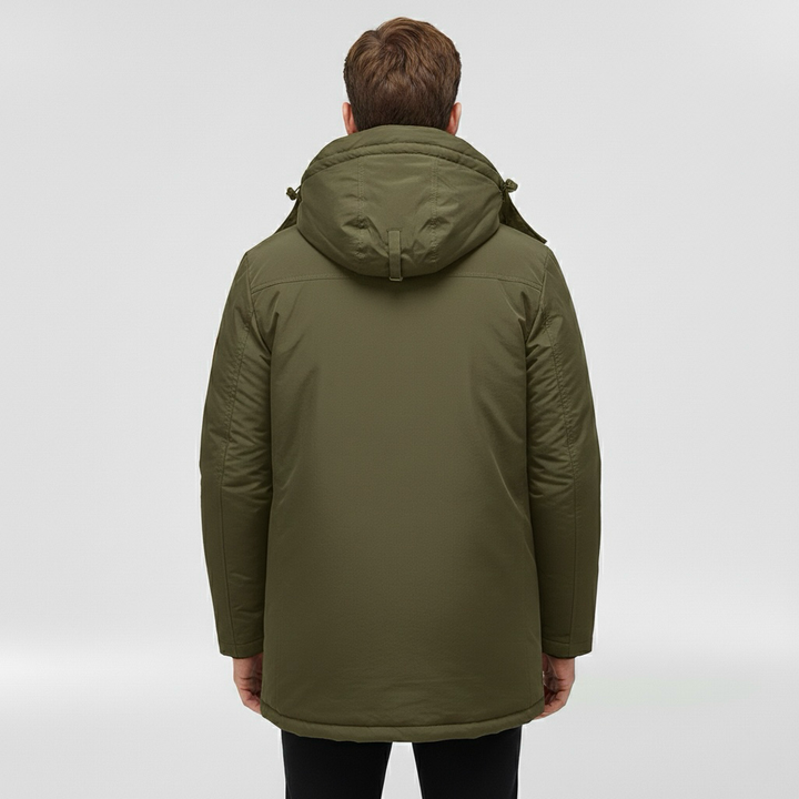 Pánská prošívaná bunda s kapucí, každodenní zimní kabát