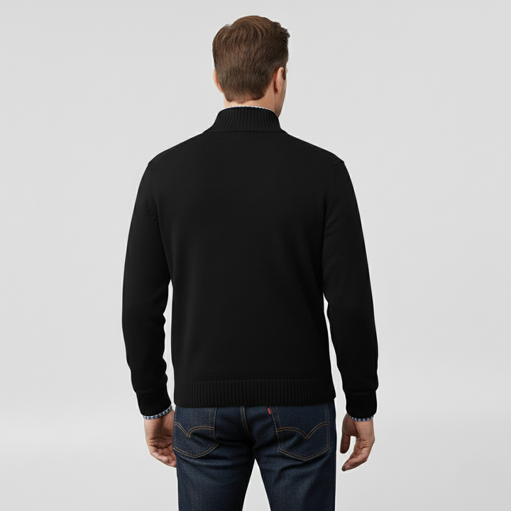 Pánský svetr se středním zipem pro vrstvení a každodenní nošení