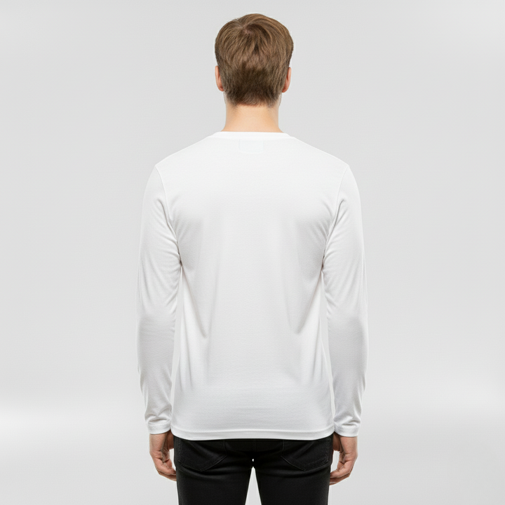 Męska koszulka z długim rękawem i okrągłym dekoltem na co dzień i do warstwowania