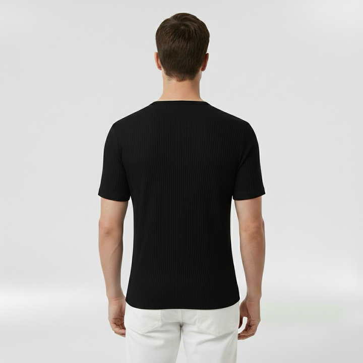 Κοντομάνικη μπλούζα Henley για άντρες με κουμπιά