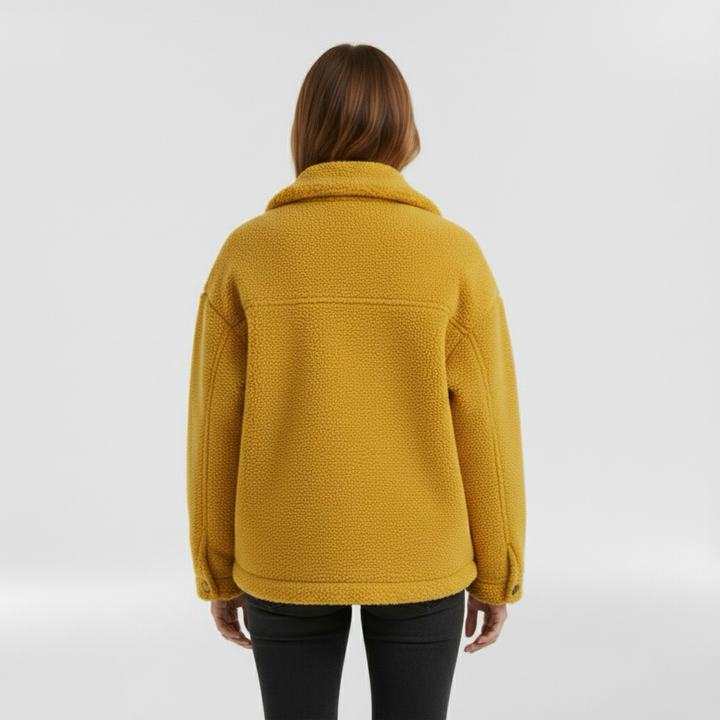 Chaqueta polar para mujer con botones delanteros para abrigarse a diario