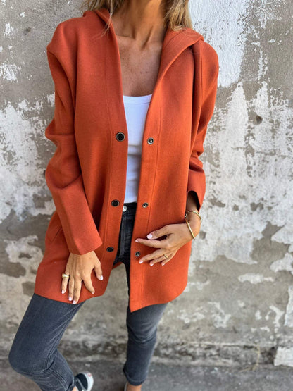 Adrinelle Chaqueta Mujer | Cárdigan de Invierno con Capucha y Botones