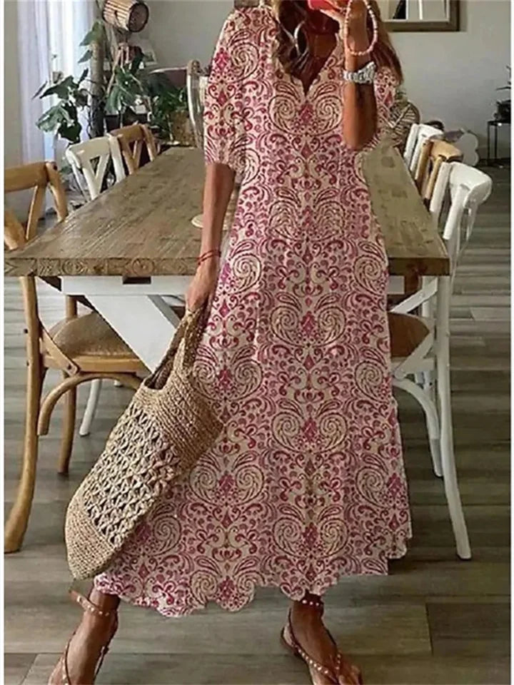 Women's Floral Maxi Dress-Metro Lane Plaza