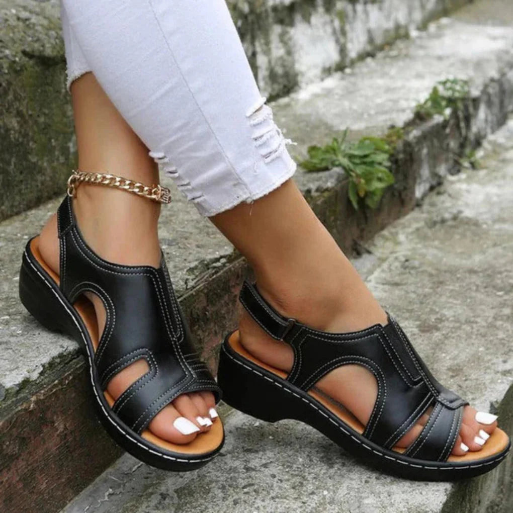 Sandalias de plataforma de primavera para mujer con diseño recortado