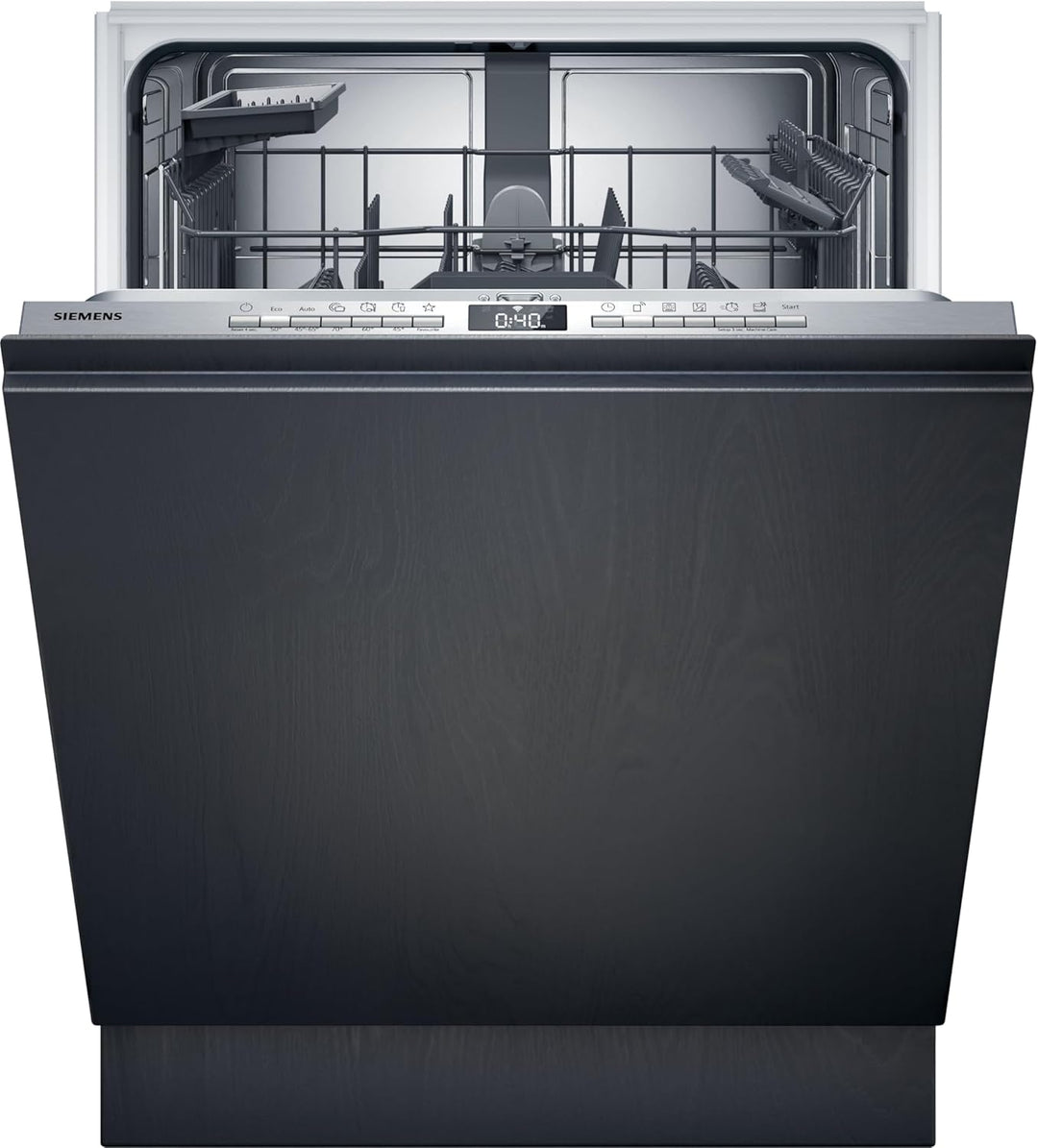Siemens SN43ES14VE, iQ300 Smarter Geschirrspüler, Unterbau-Spülmaschine mit Besteckschublade, 60 cm, automatische Türöffnung dank autoOpen dry, besonders leise mit iQdrive-Motor, aquaStop, Edelstahl