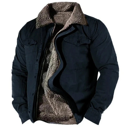 Chaqueta de Denim Forrada con Sherpa para Hombre | Cálido Invierno