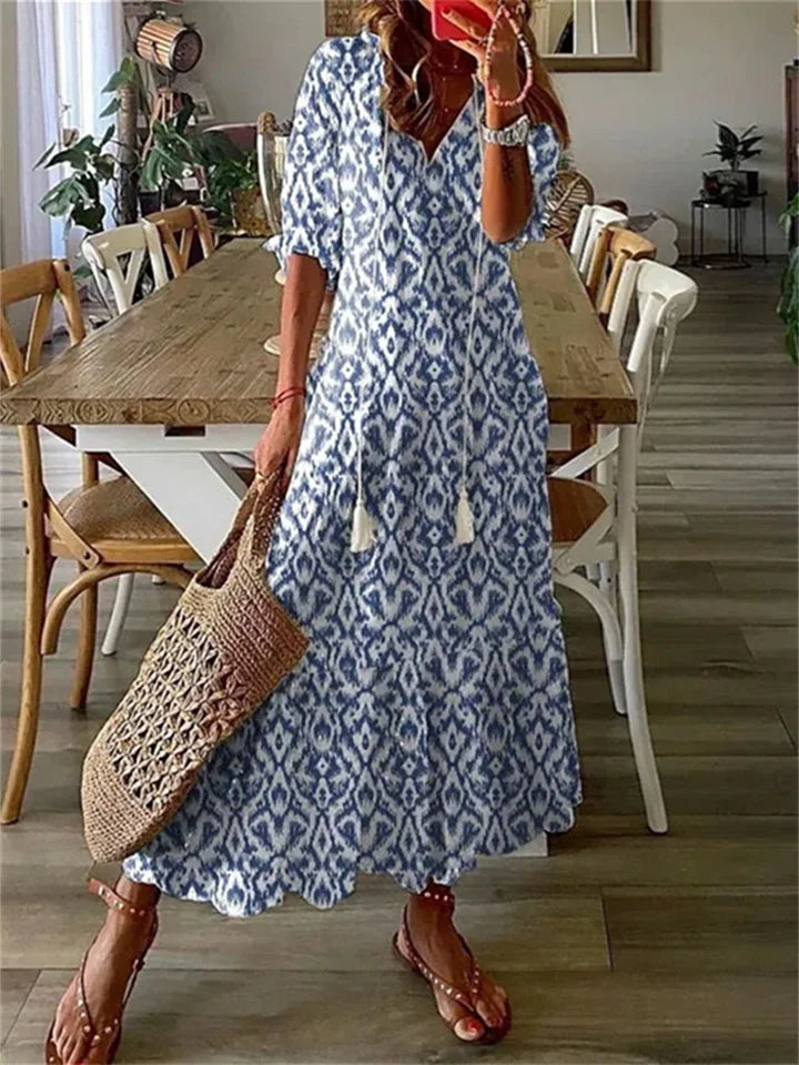 Women's Floral Maxi Dress-Metro Lane Plaza