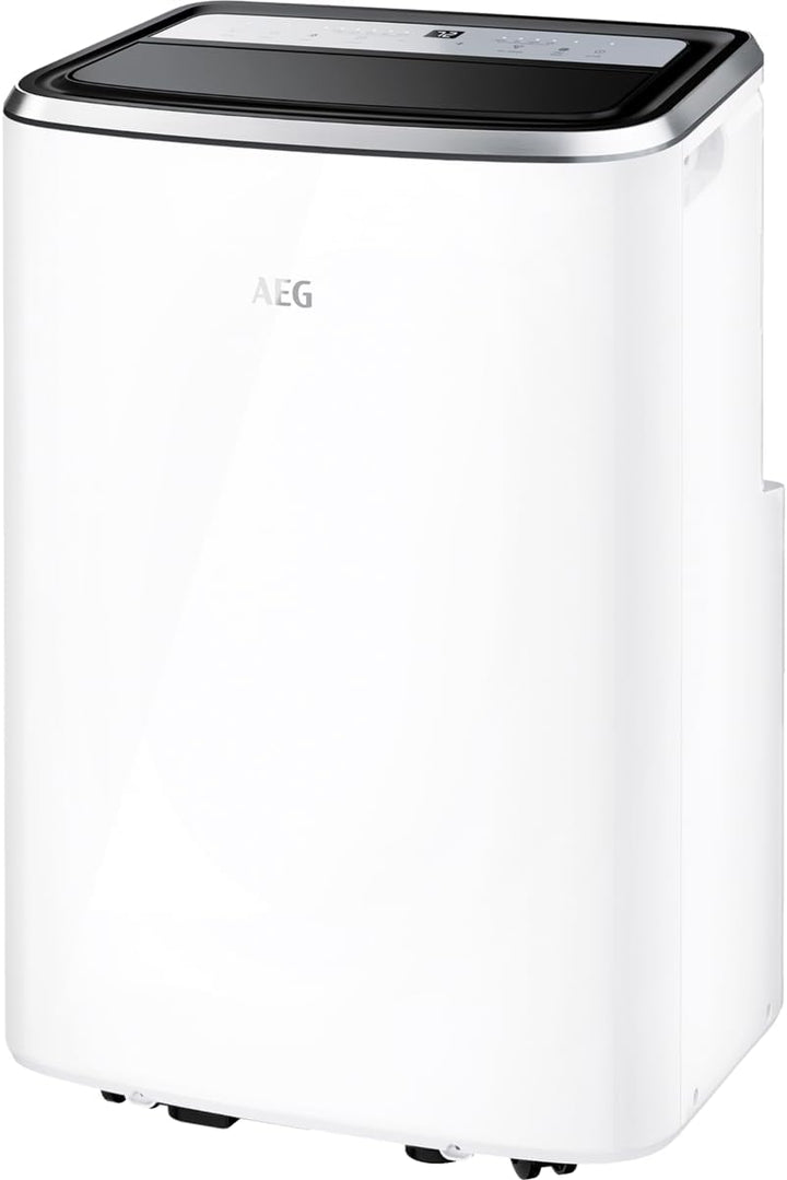 AEG Chillflex Pro AXP26U338CW mobile Klimaanlage / LED Display / Touch-Buttons / Fernbedienung / 30-40 m² / Kühlfunktion / Ventilator / Entfeuchtungsfunktion / Automatik / weiß/silber/schwarz