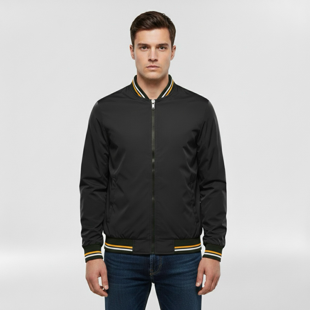 Kurtka bomberka z przednim zamkiem błyskawicznym na co dzień Smart Casual Wear