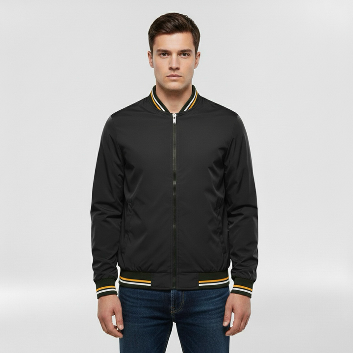 Kurtka bomberka z przednim zamkiem błyskawicznym na co dzień Smart Casual Wear