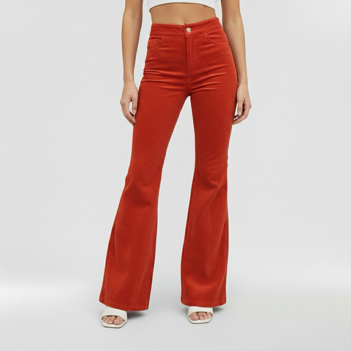 Γυναικεία παντελόνια με φαρδύ καμπάνα και ψηλή μέση για καθημερινή χρήση