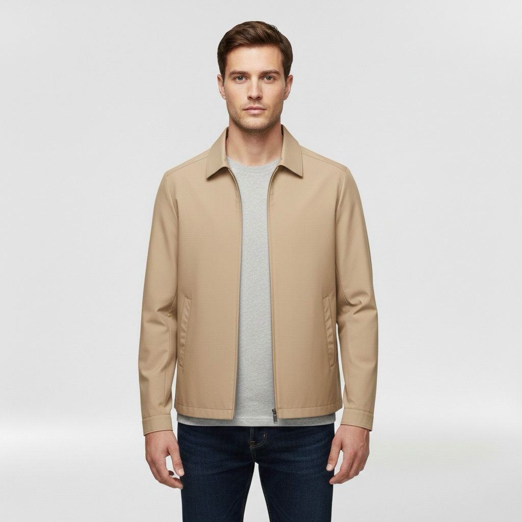 Jachetă de vară pentru bărbați cu fermoar frontal pentru uz zilnic ușor