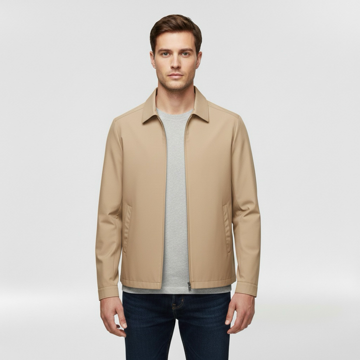 Jachetă de vară pentru bărbați cu fermoar frontal pentru uz zilnic ușor