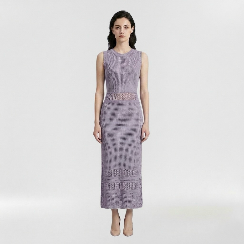 Μίντι φόρεμα χωρίς μανίκια για γυναίκες με εφαρμοστή σχεδίαση