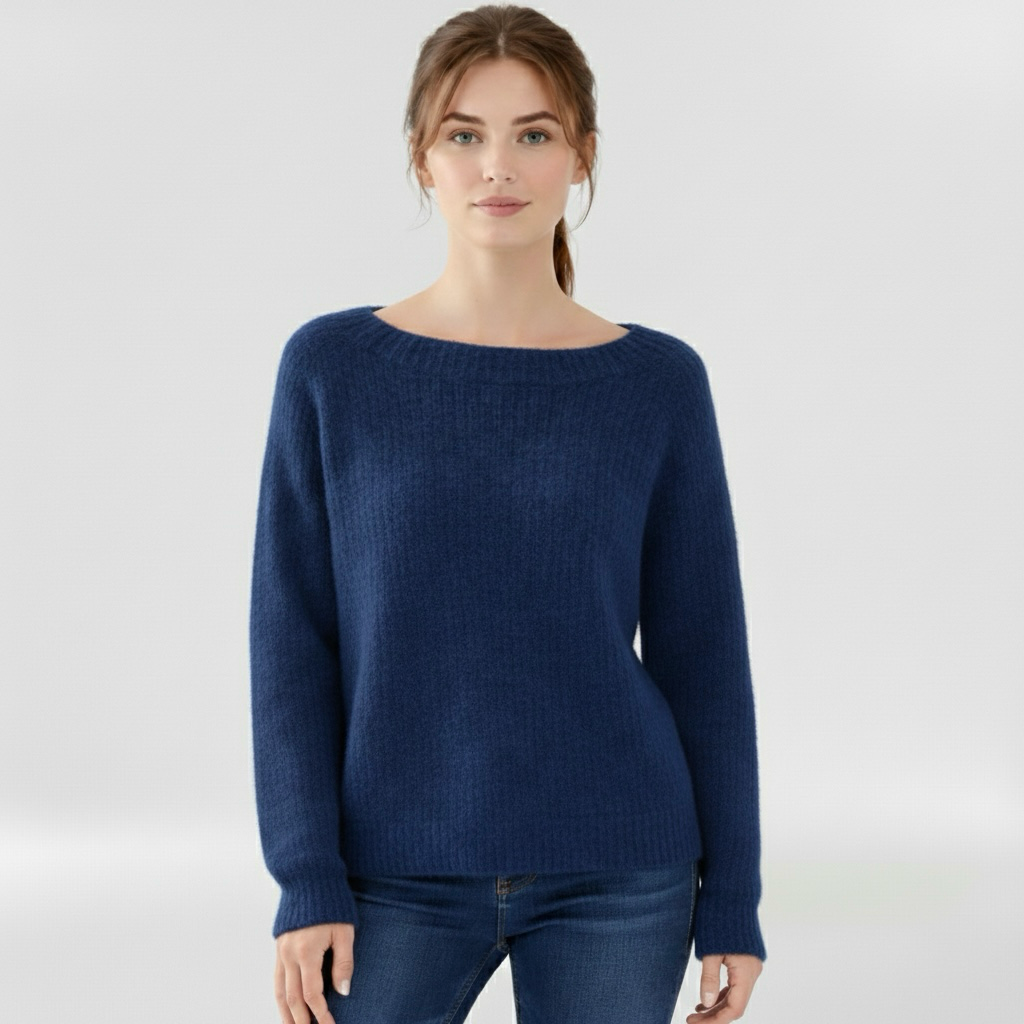 Dámský svetr s kulatým výstřihem a dlouhými rukávy pro každodenní nošení