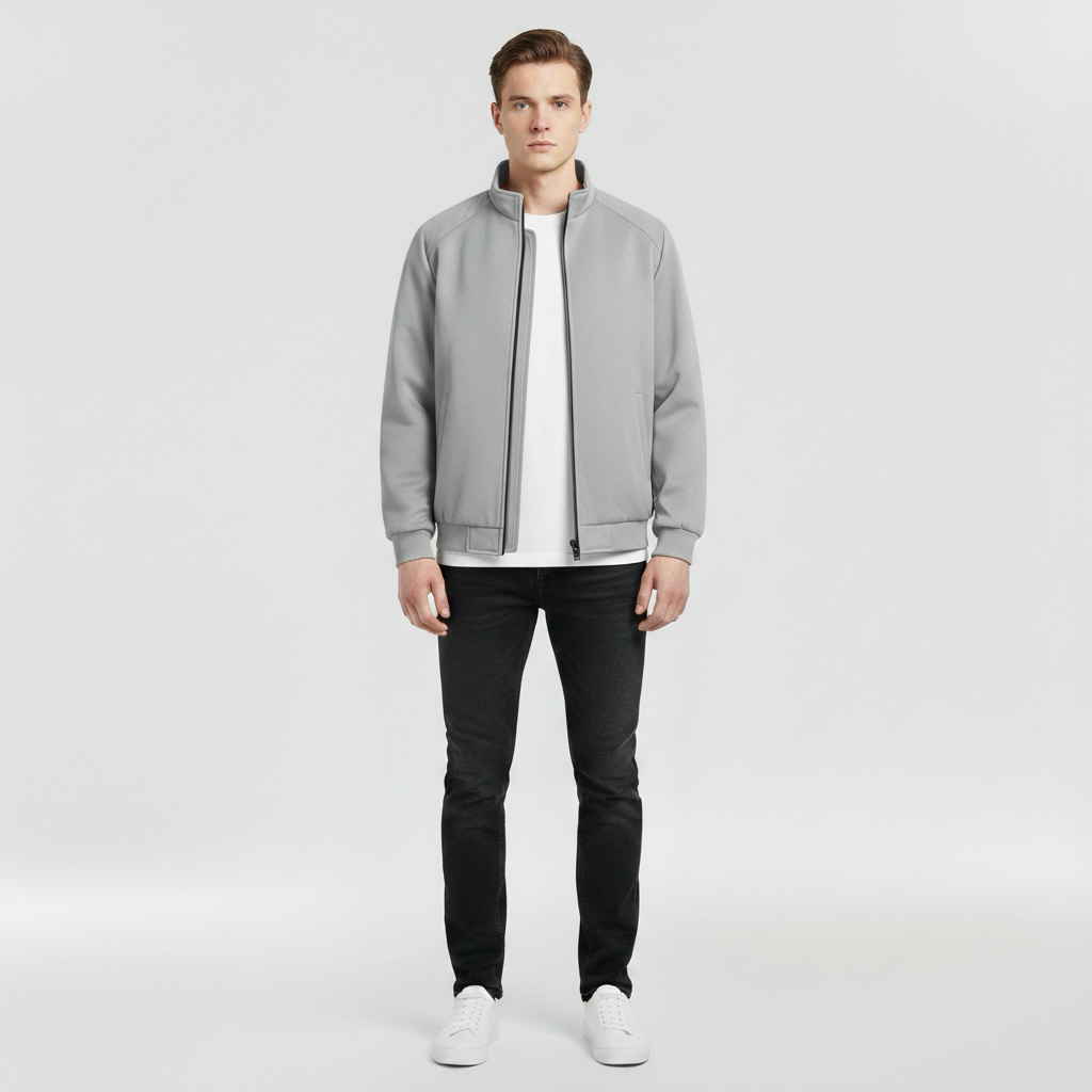 Jachetă bomber pentru bărbați, croială obișnuită, stil urban