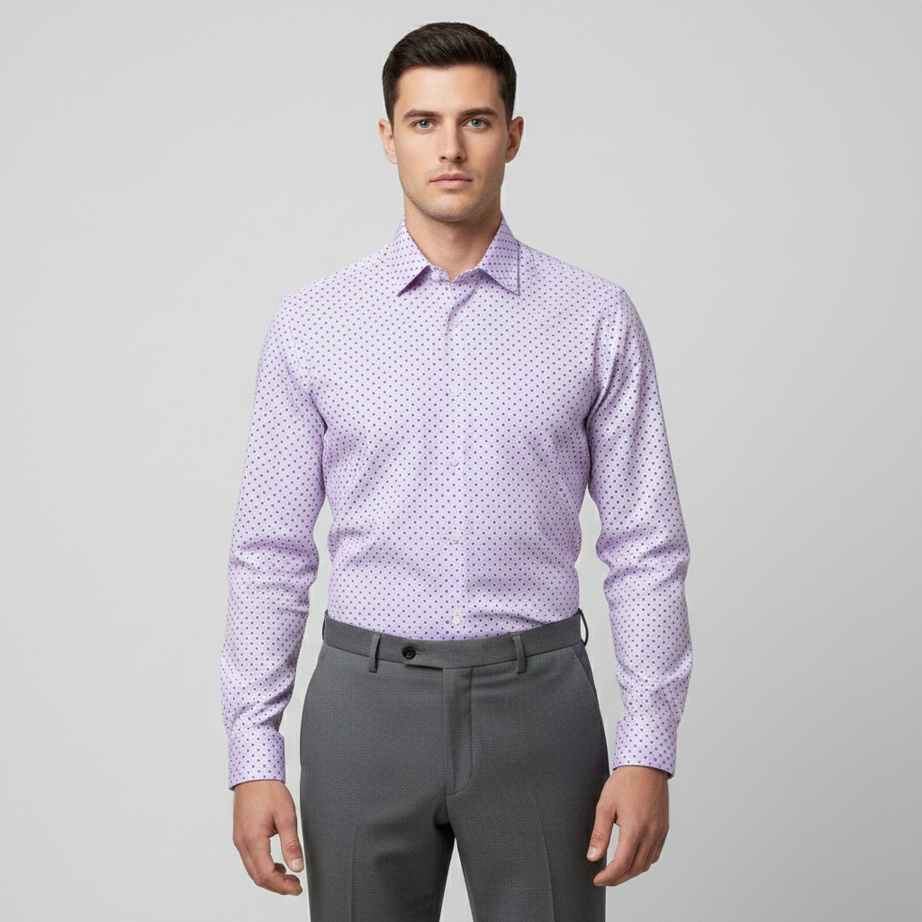 Μακρυμάνικο πουκάμισο με γιακά με κουμπιά για άνδρες, κομψό και καθημερινό