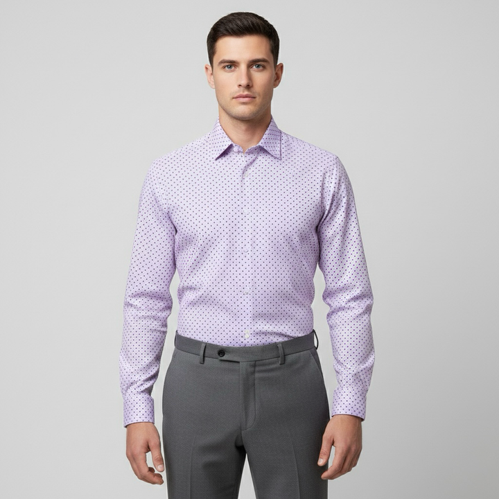 Μακρυμάνικο πουκάμισο με γιακά με κουμπιά για άνδρες, κομψό και καθημερινό