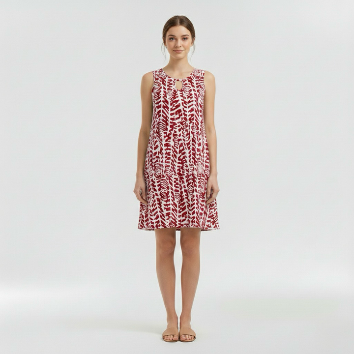 Dámské letní mini šaty bez rukávů s potiskem