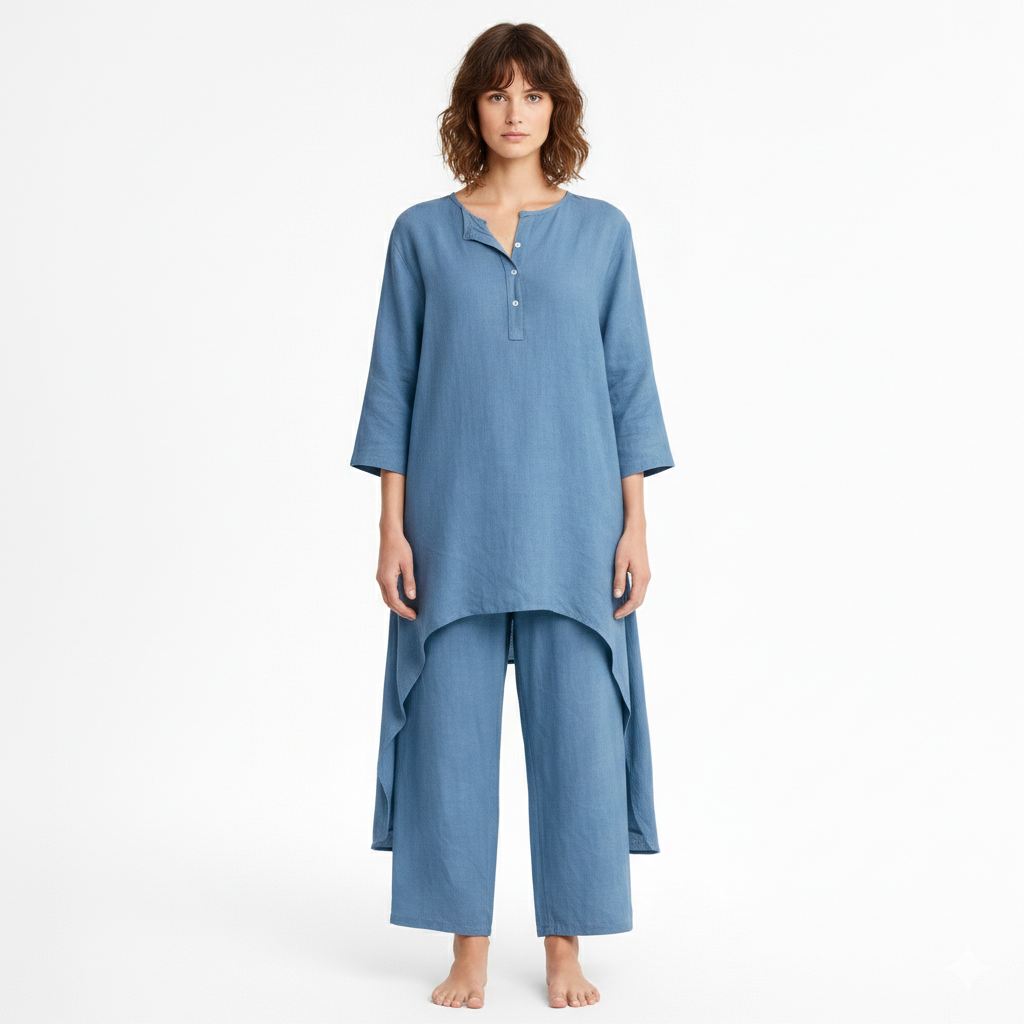 Dámská dvoudílná souprava s tunikou a kalhotami na každý den