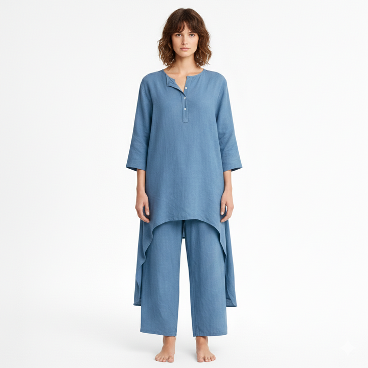 Dámská dvoudílná souprava s tunikou a kalhotami na každý den