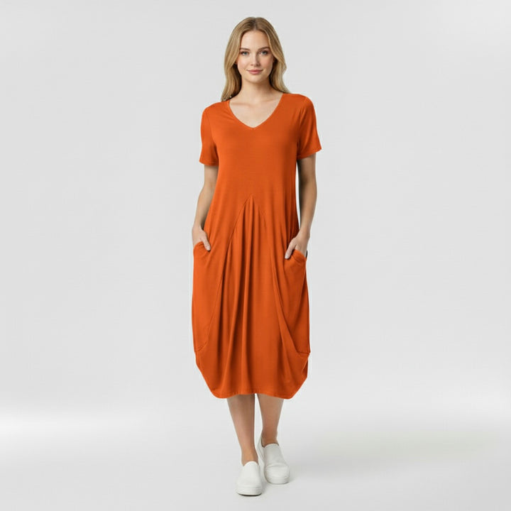 Marzenna | elegantní šaty zvýrazňující pas, nabízející uvolněný styl