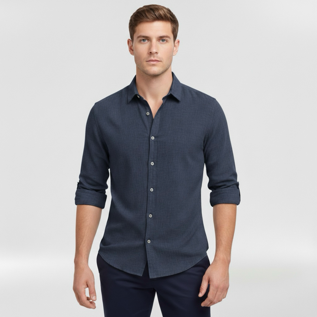 Hemd mit langen Ärmeln und Knopfleiste für Herren, ideal für den Alltag