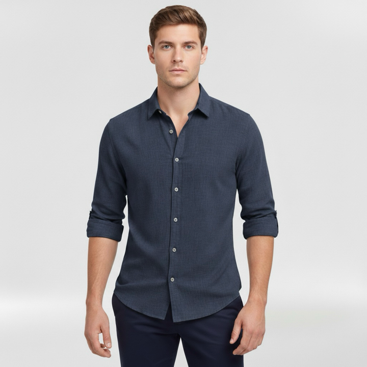 Hemd mit langen Ärmeln und Knopfleiste für Herren, ideal für den Alltag