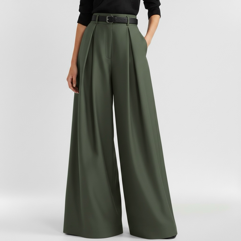 Γυναικείο παντελόνι με φαρδιά μπατζάκια και ψηλή μέση για κομψή καθημερινή εμφάνιση