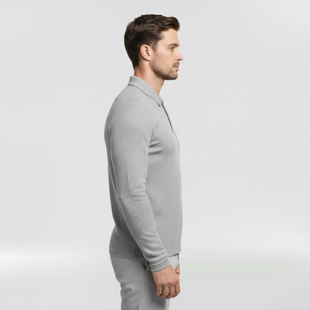 Pánský svetr na zip s vysokým límcem pro každodenní vrstvení