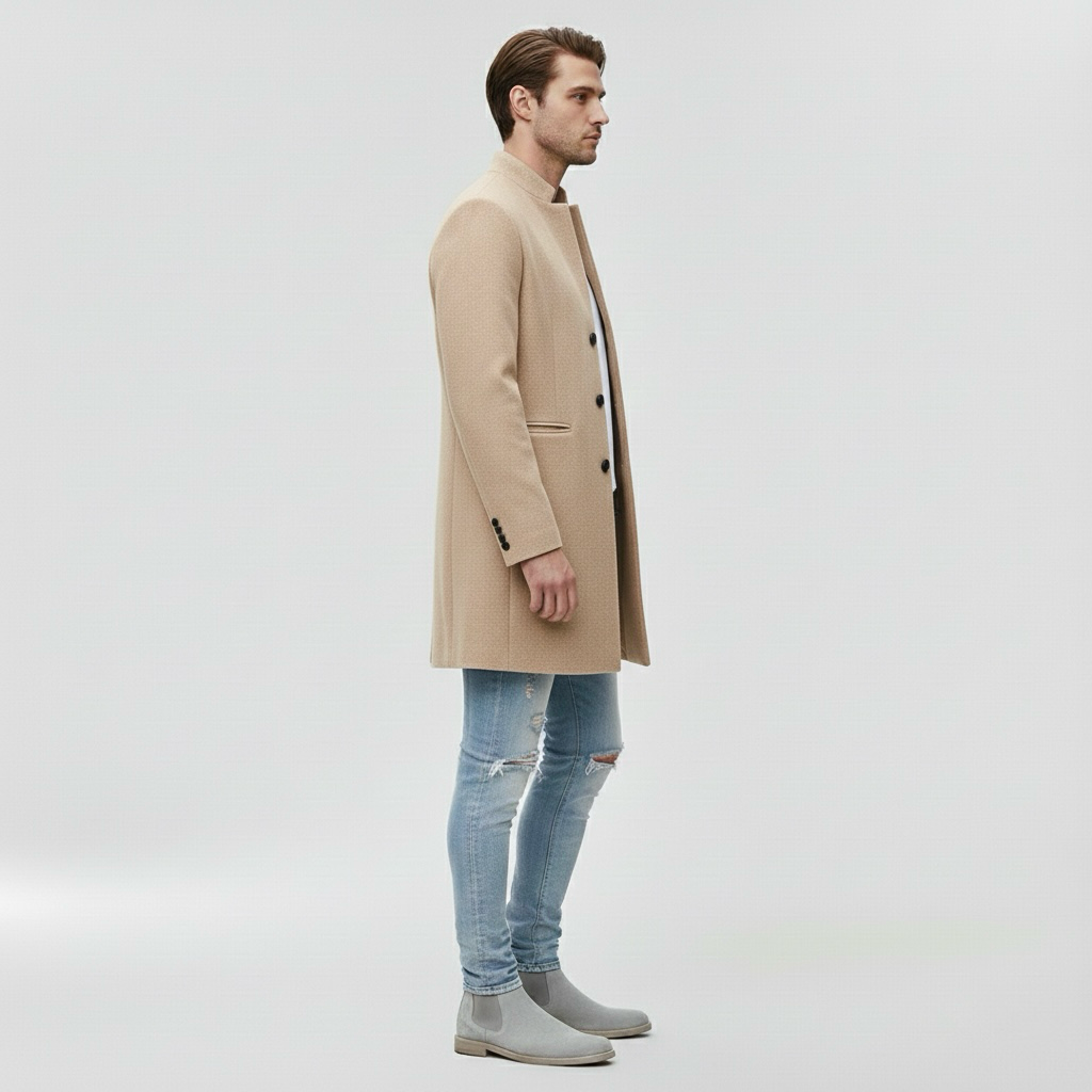 Μακρύ παλτό για άνδρες για επίσημη καθημερινή εμφάνιση σε δροσερό καιρό