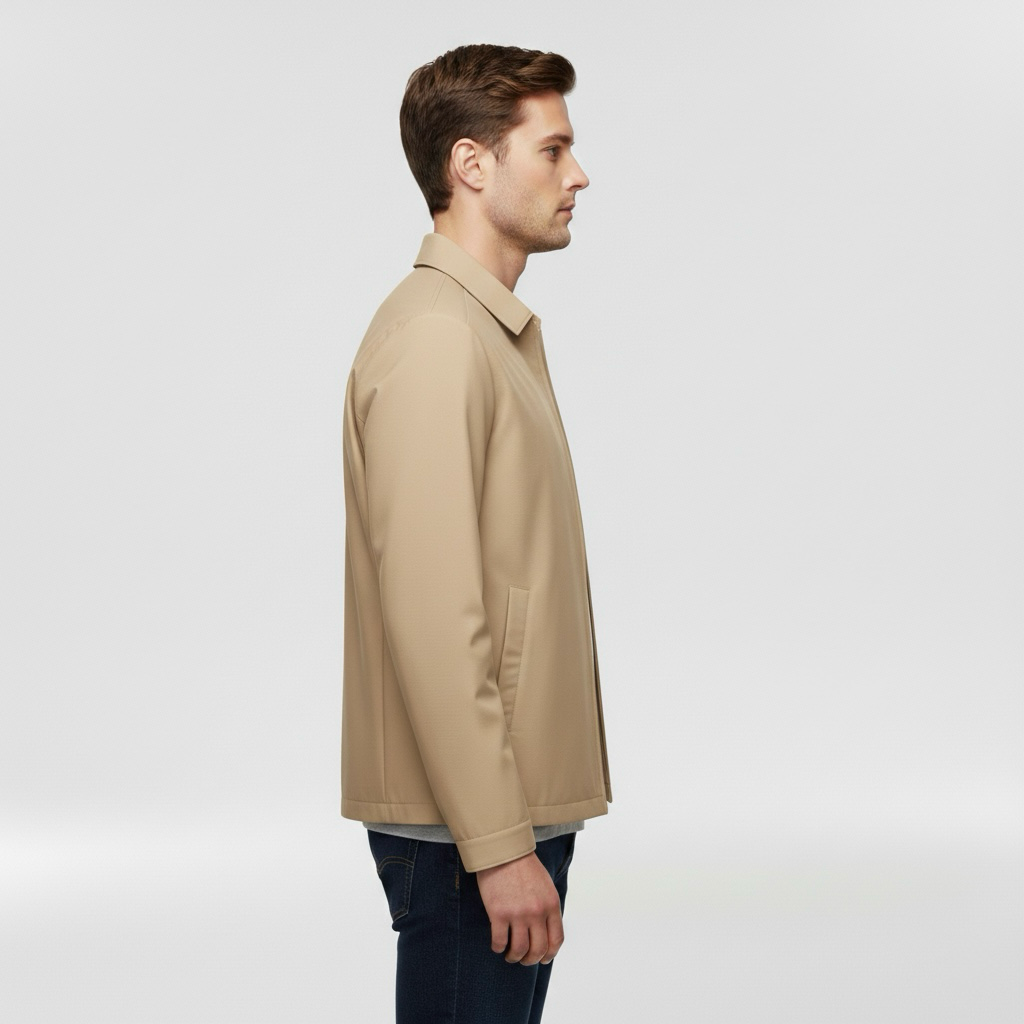 Jachetă de vară pentru bărbați cu fermoar frontal pentru uz zilnic ușor