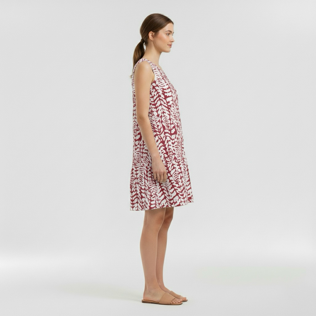 Dámské letní mini šaty bez rukávů s potiskem