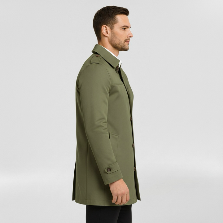 Płaszcz męski z kołnierzem z klapą do eleganckiej i codziennej odzieży wierzchniej