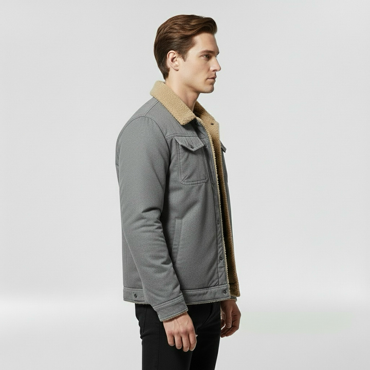 Kurtka bomberka męska z kołnierzem w kontrastowym kolorze do codziennego użytku casualowego