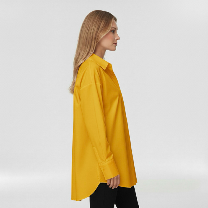 Camicia con bottoni da donna a maniche lunghe per l'ufficio