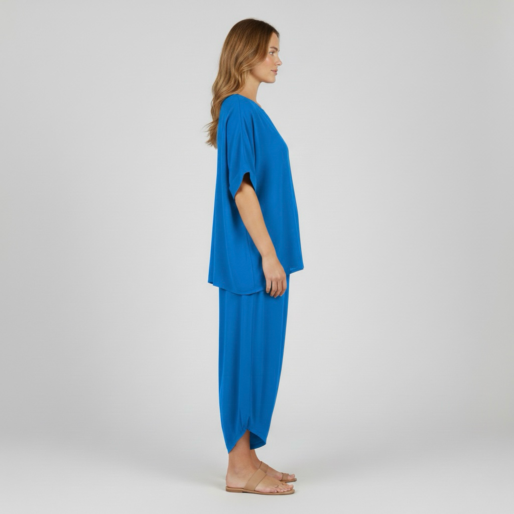 Pohodlná dvoudílná souprava pro ženy, top a volné kalhoty