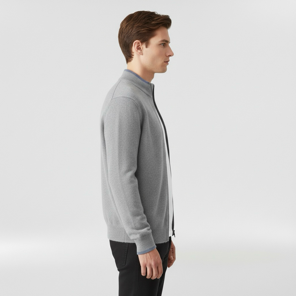 Pánská bavlněná bunda na zip pro vrstvení v chytrém neformálním stylu