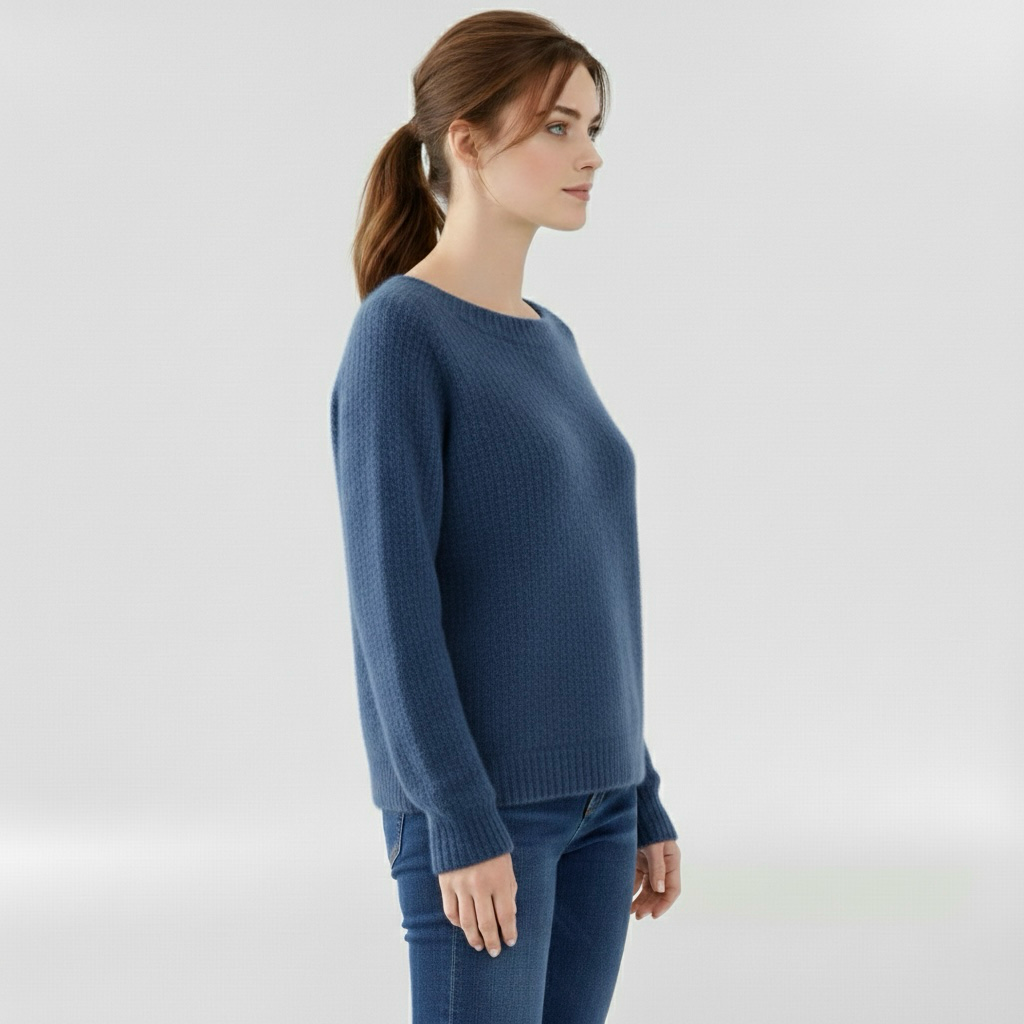 Dámský svetr s kulatým výstřihem a dlouhými rukávy pro každodenní nošení