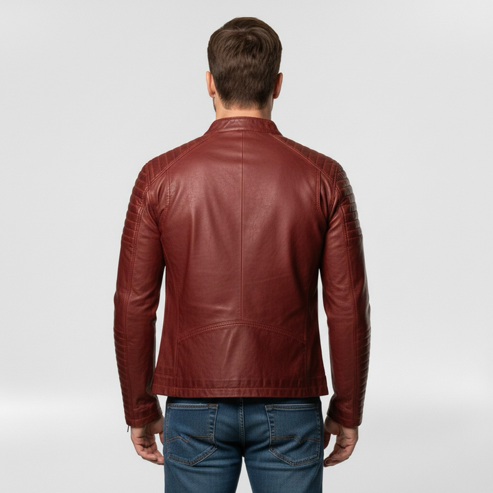 Pánská kožená bunda se zapínáním na zip pro každodenní běžné nošení