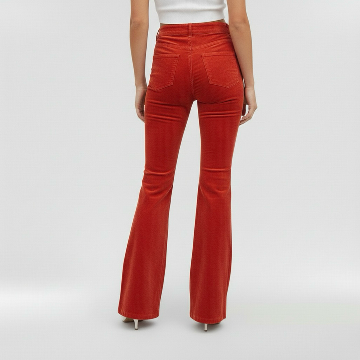 Γυναικεία παντελόνια με φαρδύ καμπάνα και ψηλή μέση για καθημερινή χρήση