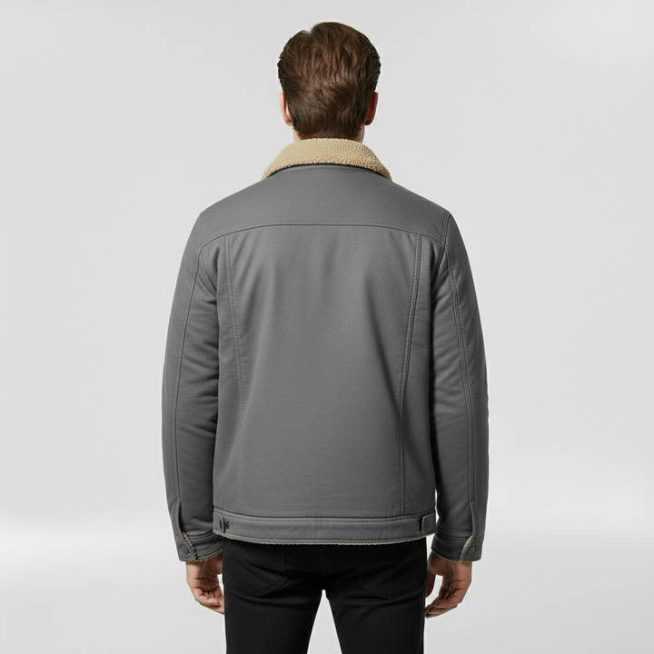 Kurtka bomberka męska z kołnierzem w kontrastowym kolorze do codziennego użytku casualowego