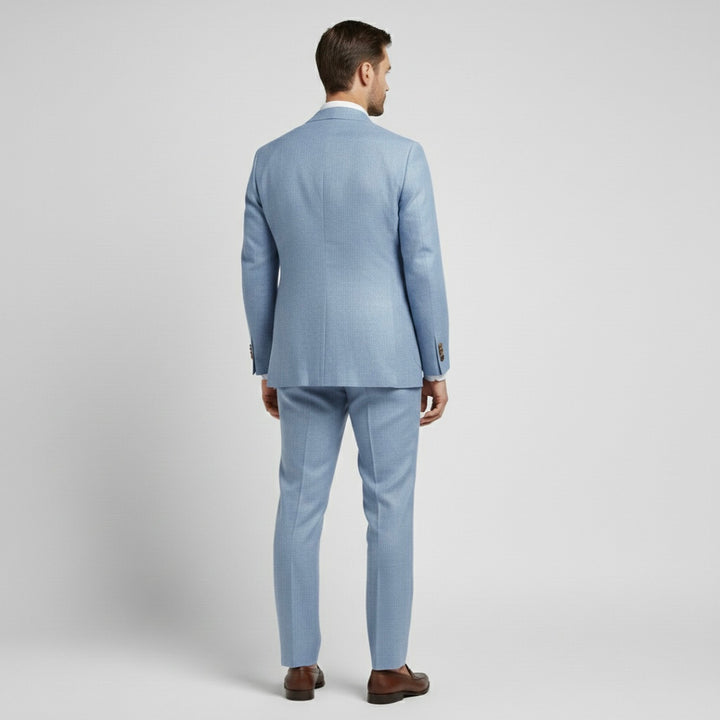 Costume en lin 2 pièces pour homme avec veste croisée pour mariages
