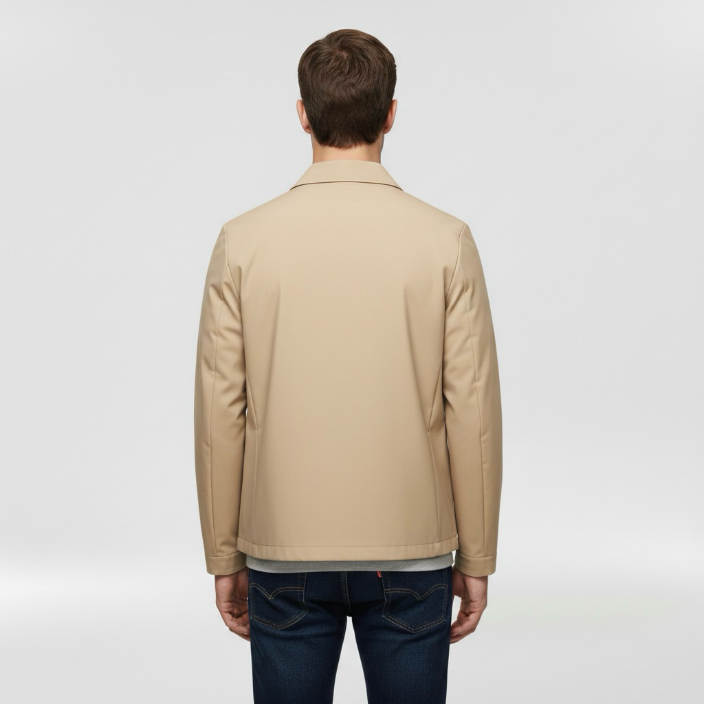 Jachetă de vară pentru bărbați cu fermoar frontal pentru uz zilnic ușor