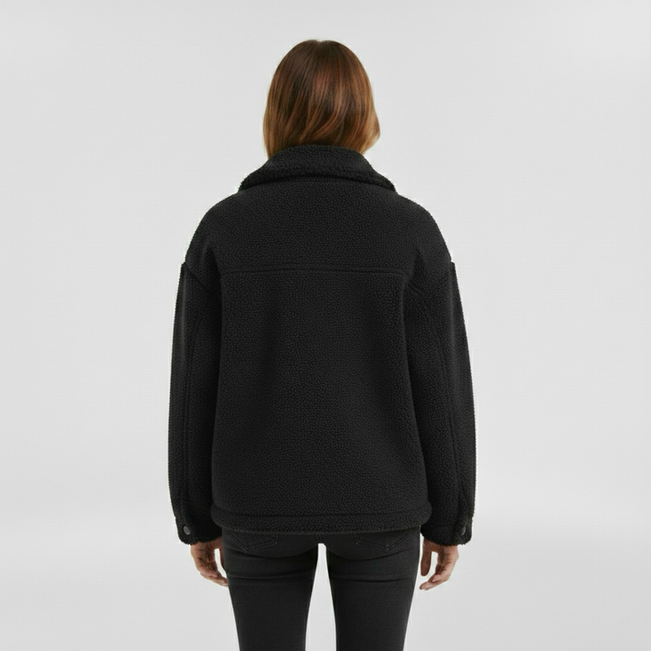 Chaqueta polar para mujer con botones delanteros para abrigarse a diario