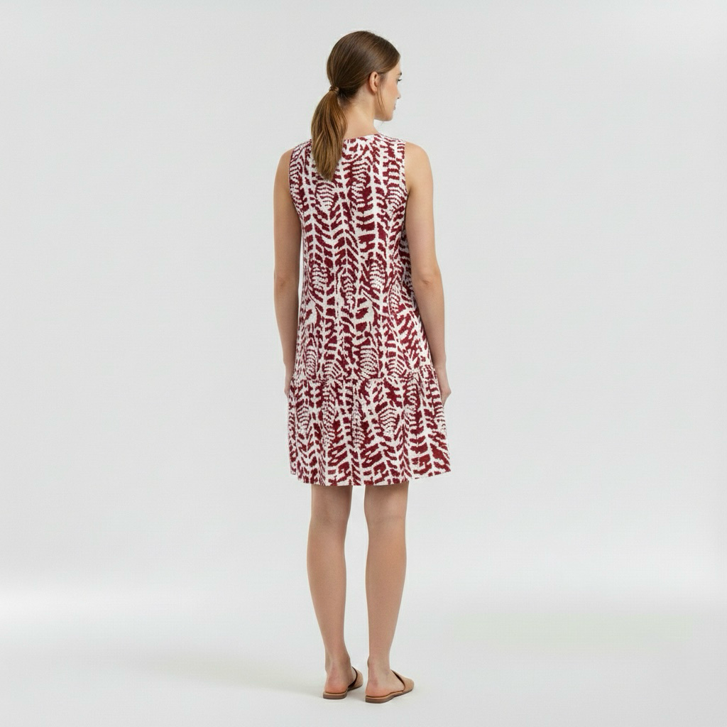 Dámské letní mini šaty bez rukávů s potiskem