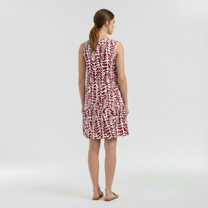 Dámské letní mini šaty bez rukávů s potiskem